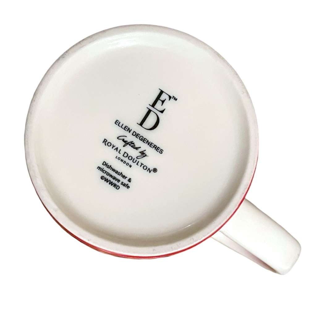 New Royal Doulton Ellen Degeneres SMILE Mug Coffee Tea Cup Red White Black - Picture 10 of 10